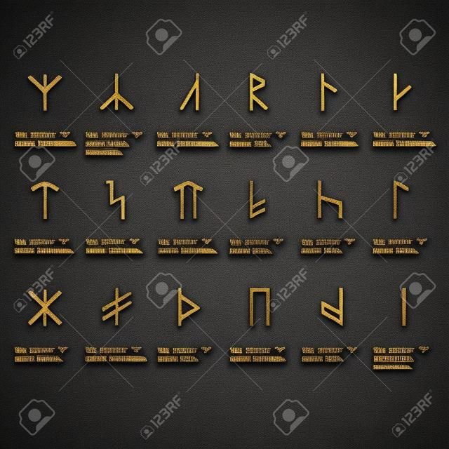 주요 슬라브 룬이있는 플라크