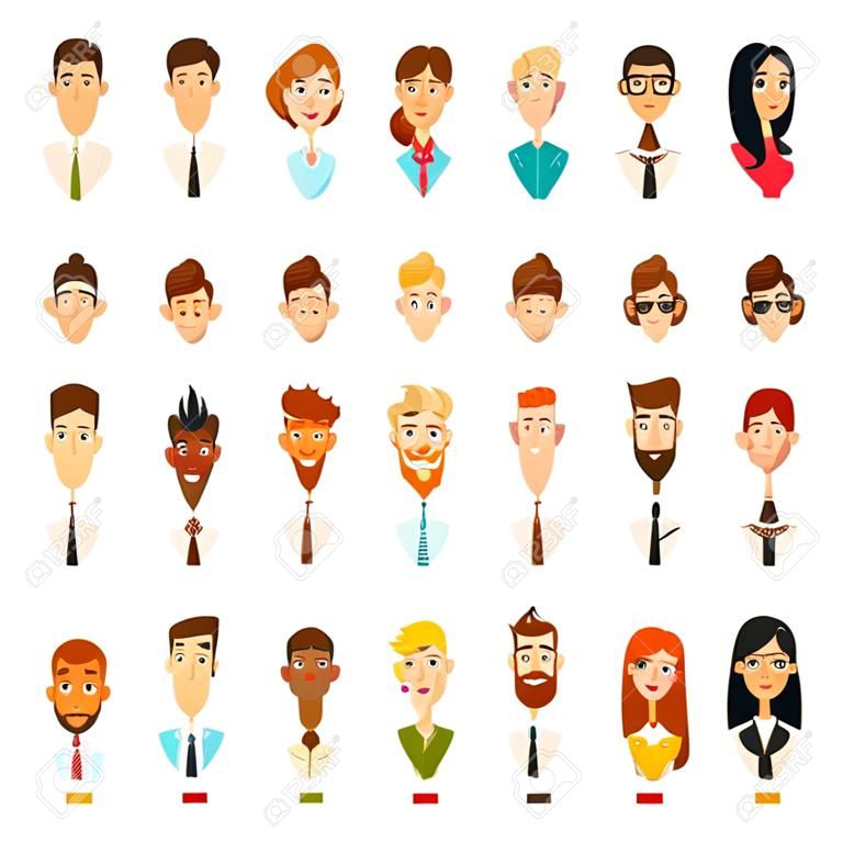 la gente de negocios de dibujos animados avatares conjunto. 10 EPS