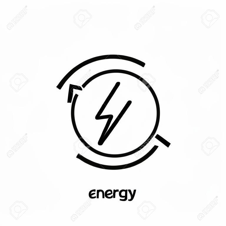 Energy thinking icon or logo in modern line style. High quality black outline pictogram for web site design and mobile apps. Vector illustration on a white background.
