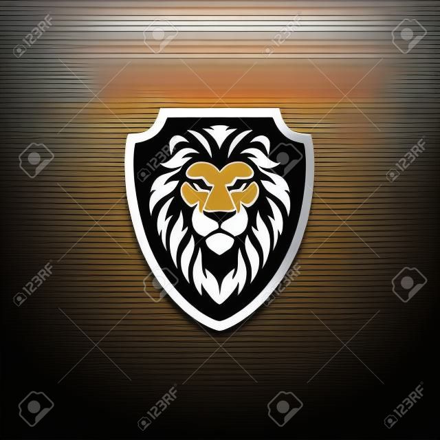 conception de vecteur de logo de bouclier de lion