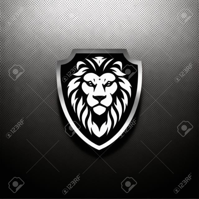 disegno vettoriale logo scudo leone