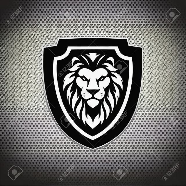 lion shield logo vector design