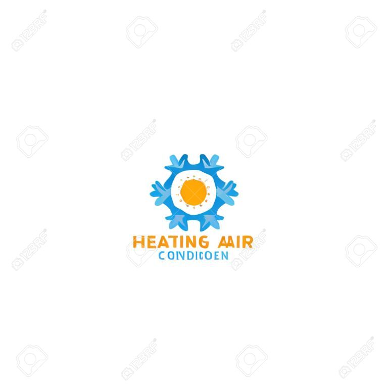 D Heating and Air Conditioner Logo Design Vector