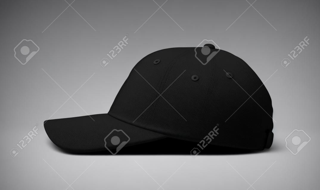 black canvas fabric cap for premium gift design mock-up isolated on white background with clipping path