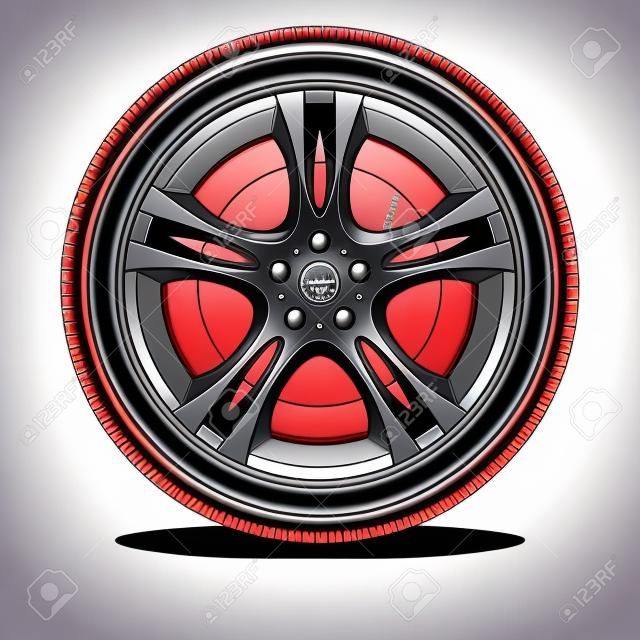 Car wheel. Illustration on white background for design