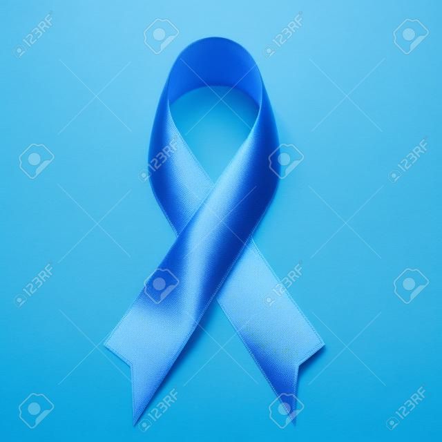 Luce nastro azzurro come simbolo di consapevolezza del cancro della prostata, malattia di Graves