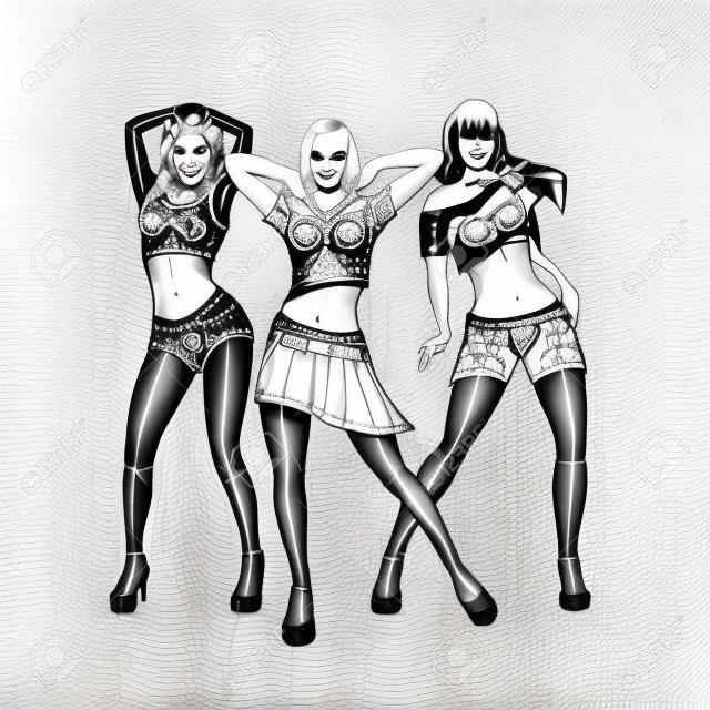 Sketch of Go-Go Dance Girls