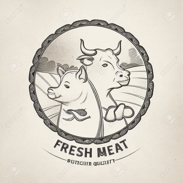 Иллюстрация мясном магазине