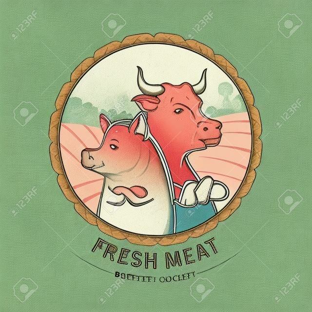 Иллюстрация мясном магазине