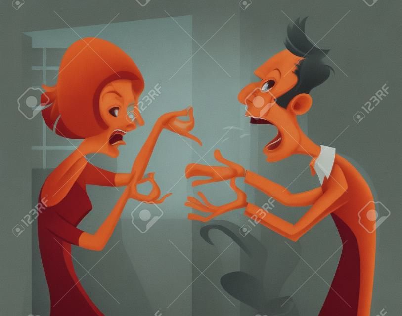 Пара кричать друг на друга в споре