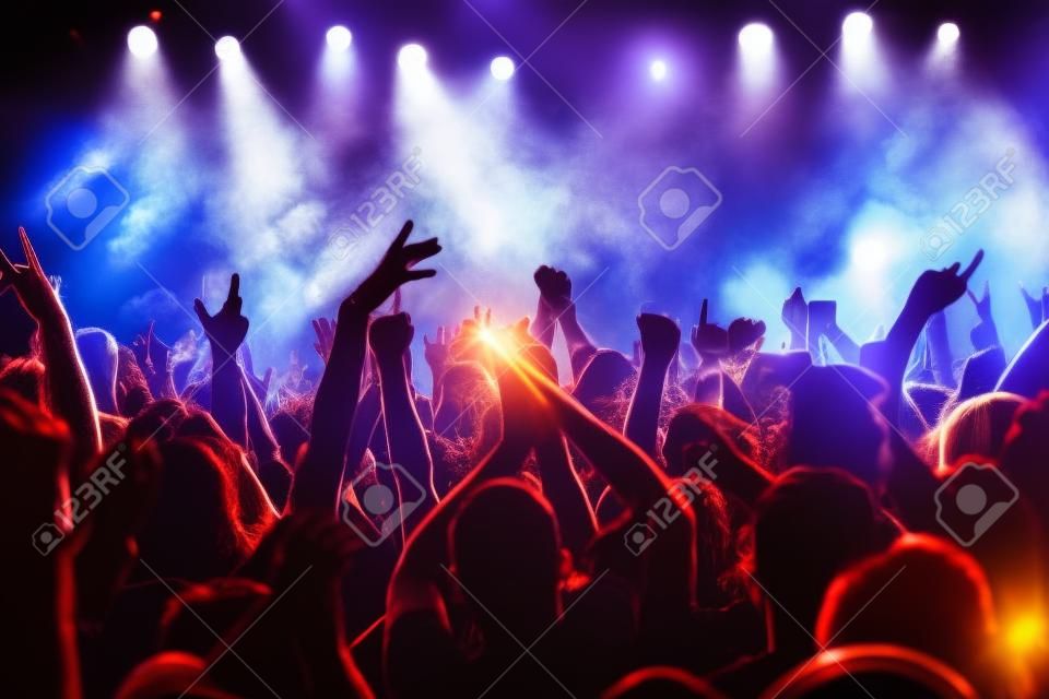torcida multidão em um concerto de rock