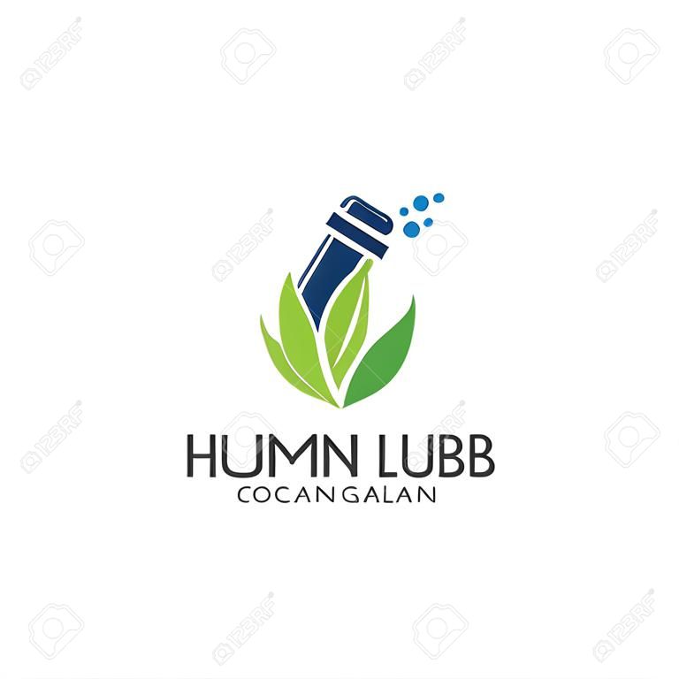 Human people lab science creative technology logo Vector. Medical Lab  And Health Care Logo Design Vector