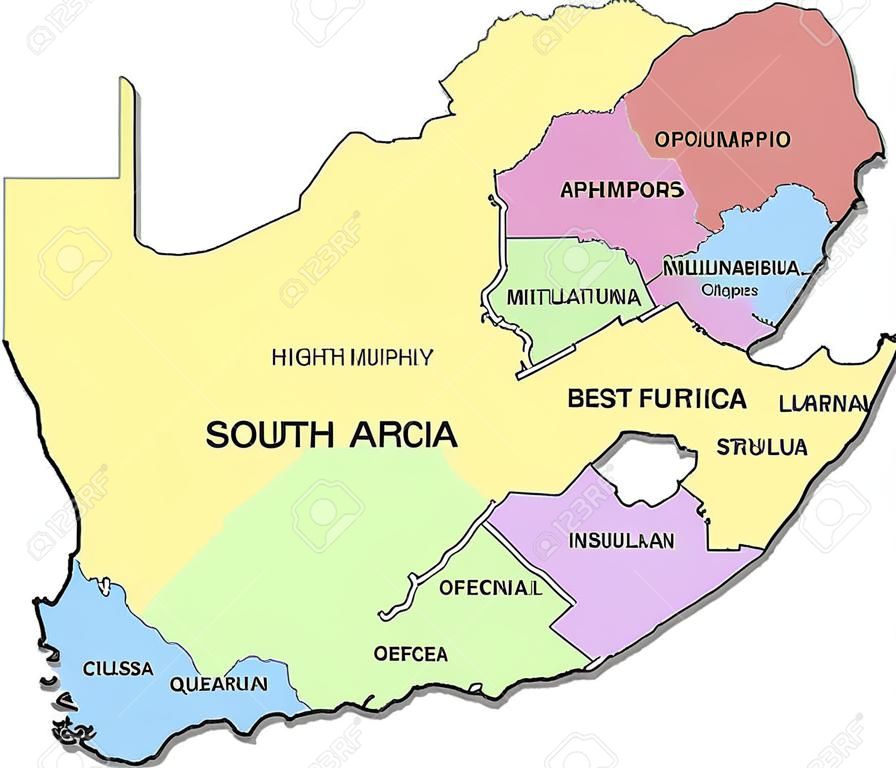 Mapa Republiki PoÅ‚udniowej Afryki