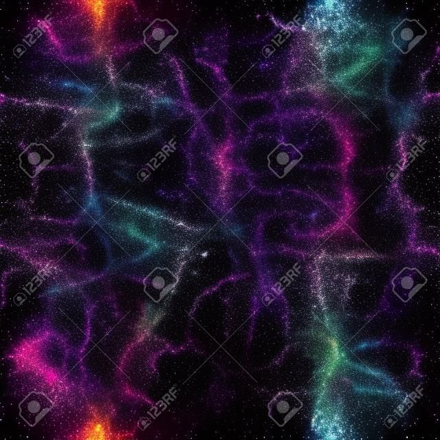 추상 다채로운 우주입니다. 무지개 색깔 성운 밤 별이 총총 한 하늘. 여러 가지 빛깔의 우주 공간. 빛나는 갤럭시 질감 배경. 원활한 그림입니다.
