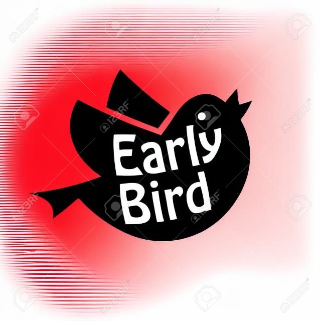 Early bird red icon. Clipart image isolated on white background