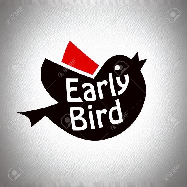 Early bird red icon. Clipart image isolated on white background
