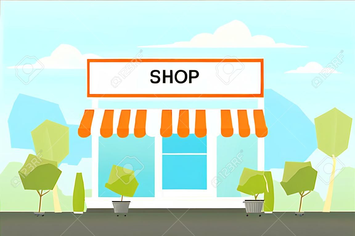 Shopping store building illustration. Clipart image
