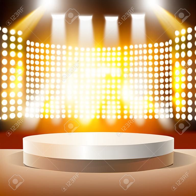 Stage Lighting Background with Spot Light Effects - vector illustration