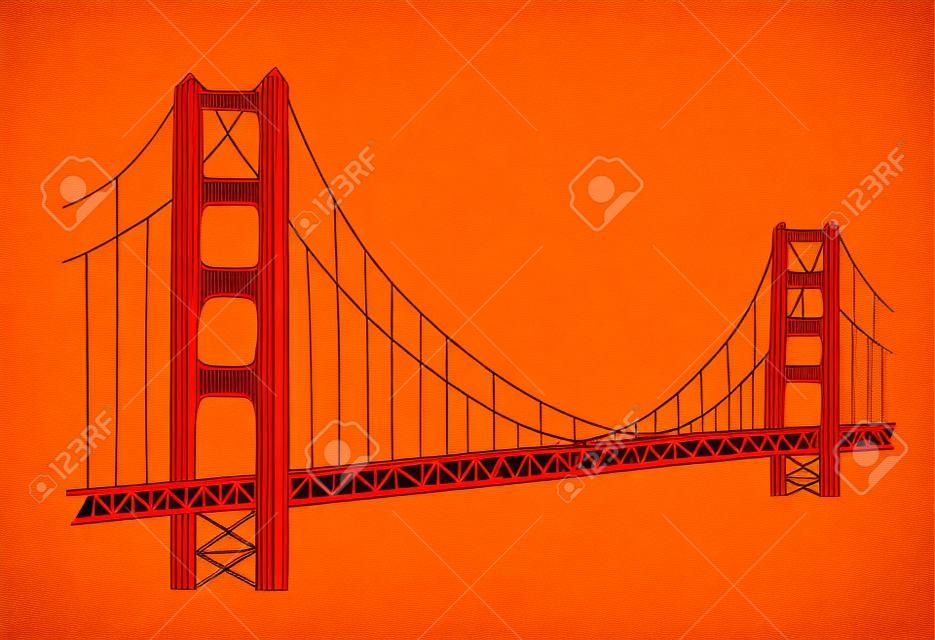 vektoros illusztráció Golden Gate híd, San Francisco