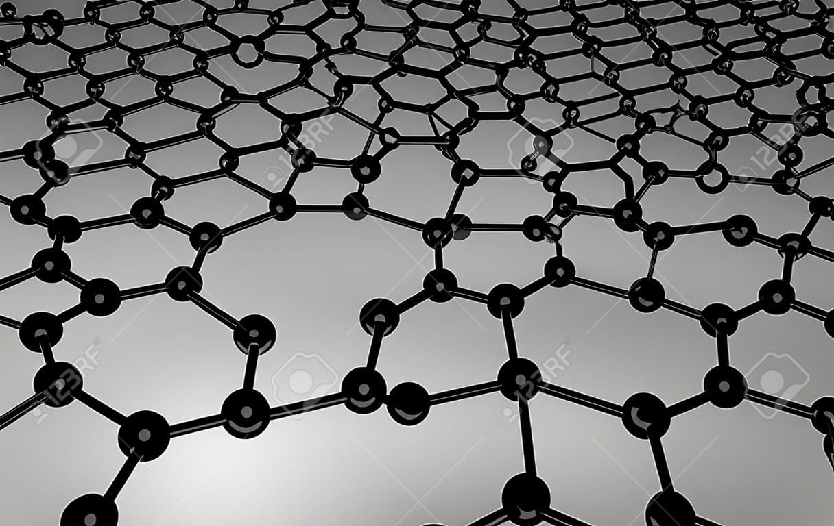 Kohlenstoffgitter: Atomstruktur von Graphen für Nanotechnologie-Hintergrund