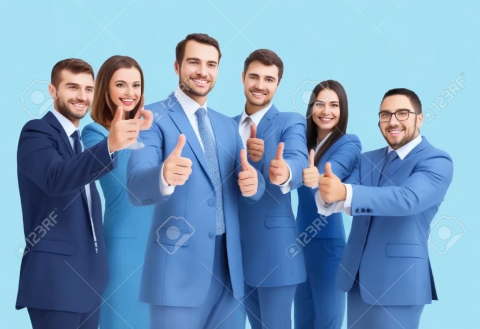 Excited group of business people-isolated 