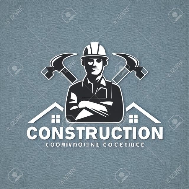 建設会社のブランド、ベクター形式に適し、編集が容易な建設ロゴテンプレート