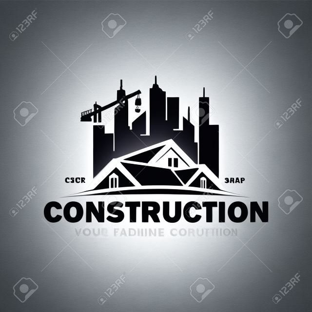 Modelo de logotipo de construção, adequado para a marca da empresa de construção, formato vetorial e fácil de editar