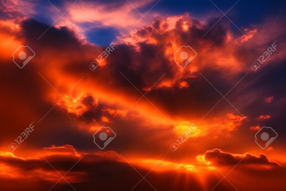 Beautiful sunset with clouds. 