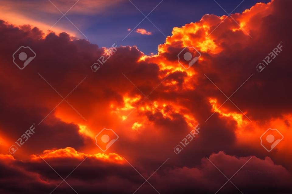 Beautiful sunset with clouds. 