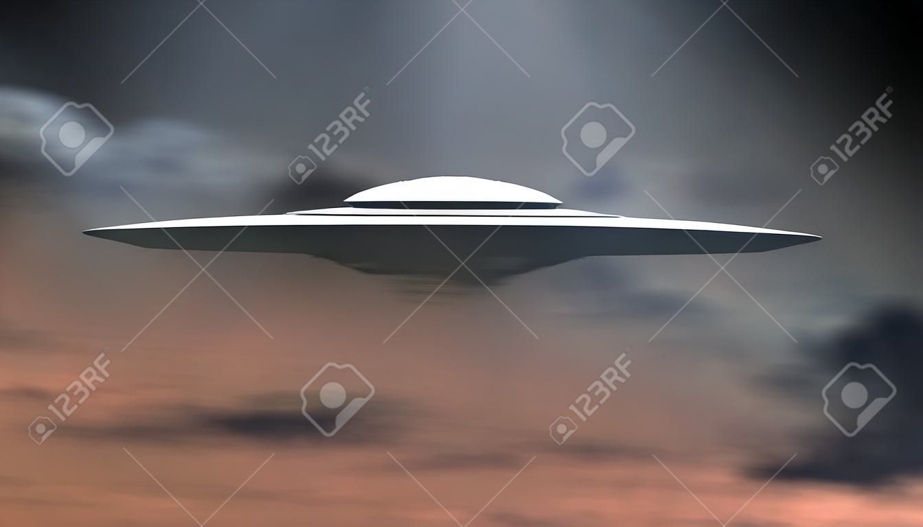 Objeto volador no identificado, representación 3d