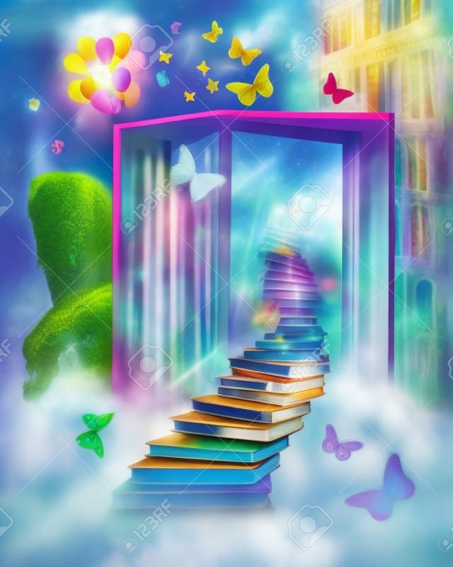 Upstairs to the magic book land