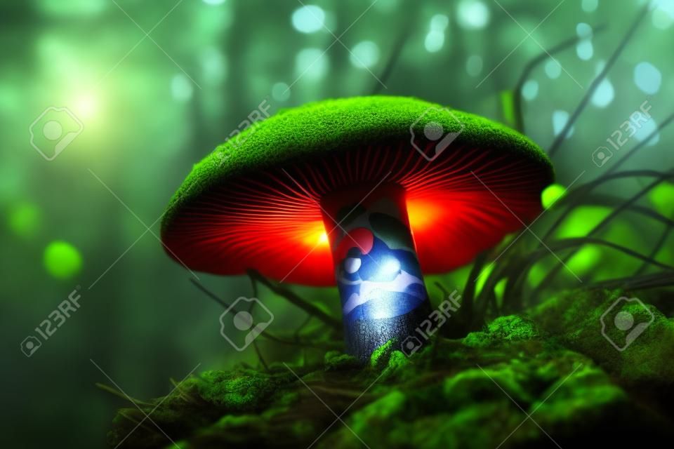 Cogumelo de fantasia na floresta