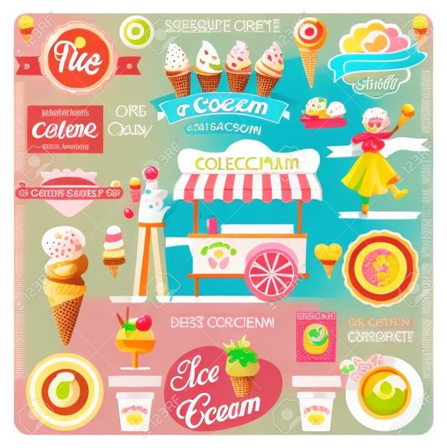 Raccolta di Ice Cream Design Elements