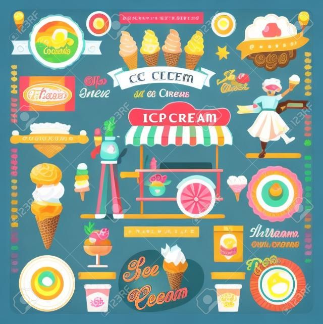 Raccolta di Ice Cream Design Elements
