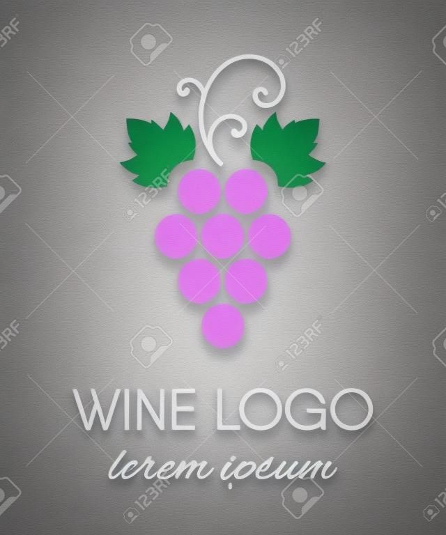 Элемент дизайна логотипа виноград, изолированные на простом фоне.
