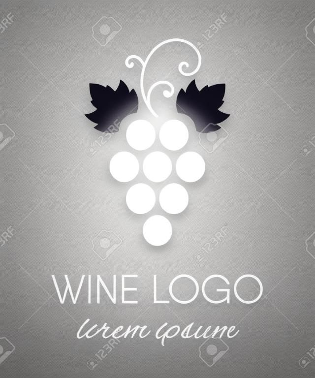 在樸素的背景上孤立的葡萄徽標設計元素。