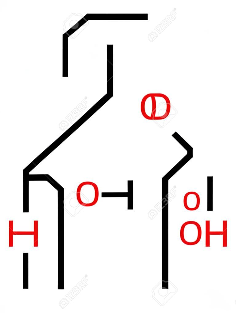 La glucosa (alfa-D-glucopiranosa) fórmula estructural