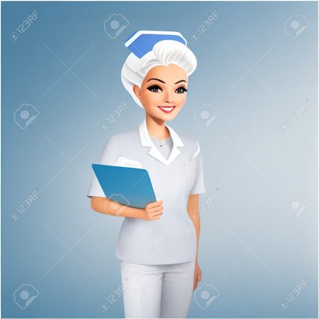 Enfermera mayor sujetapapeles