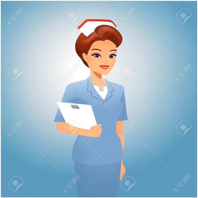 Enfermera mayor sujetapapeles