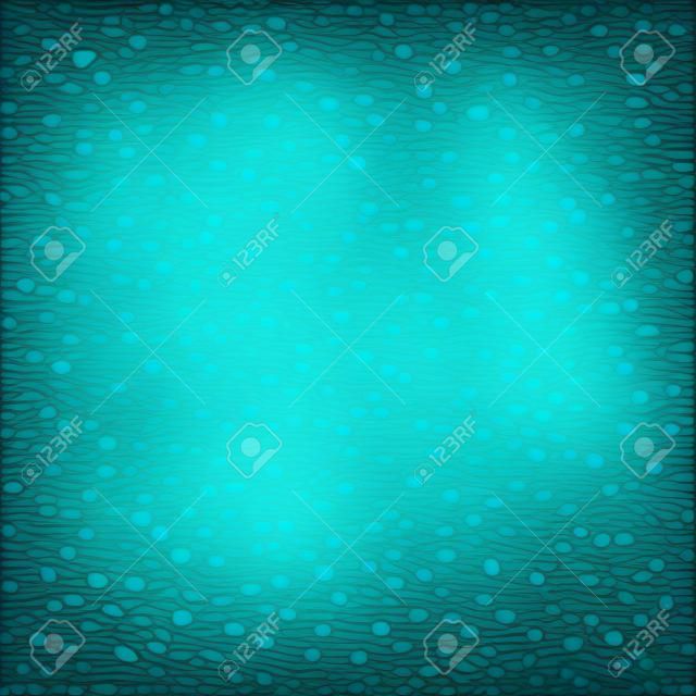 Luminous, fluorescent cyan splash, speckle, fleck vector seamless pattern. Hand drawn abstract spray texture. Neon blue and green uneven spots, dots, blobs on black backdrop. Surreal background.