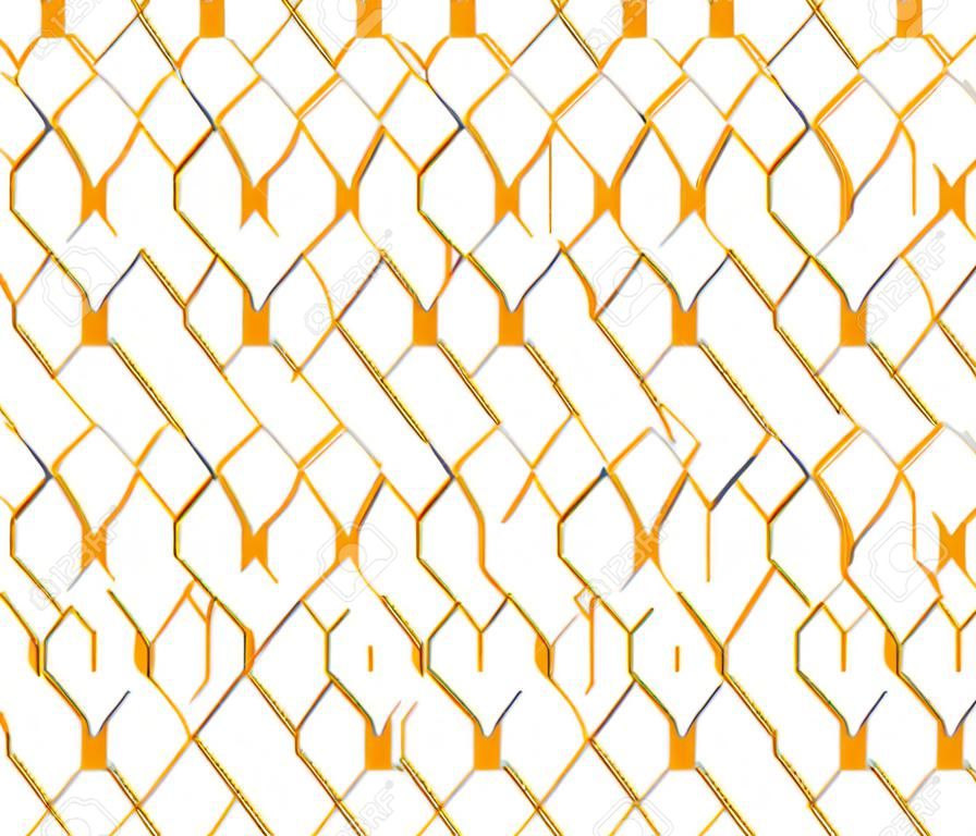 Das geometrische Muster mit Linien. Nahtloser Vektorhintergrund. Weiße und goldene Textur. Grafisches modernes Muster. Einfaches Gittergrafikdesign