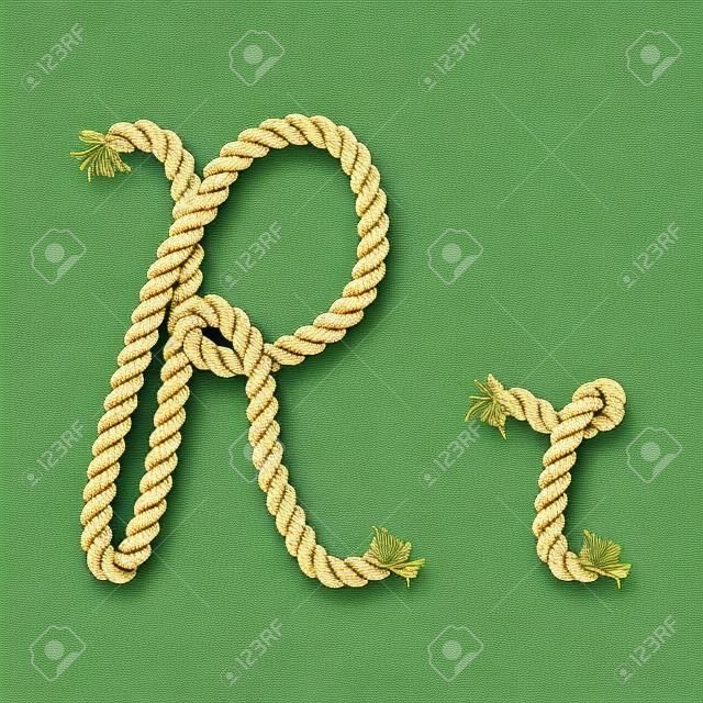 Rope alphabet. Letter R