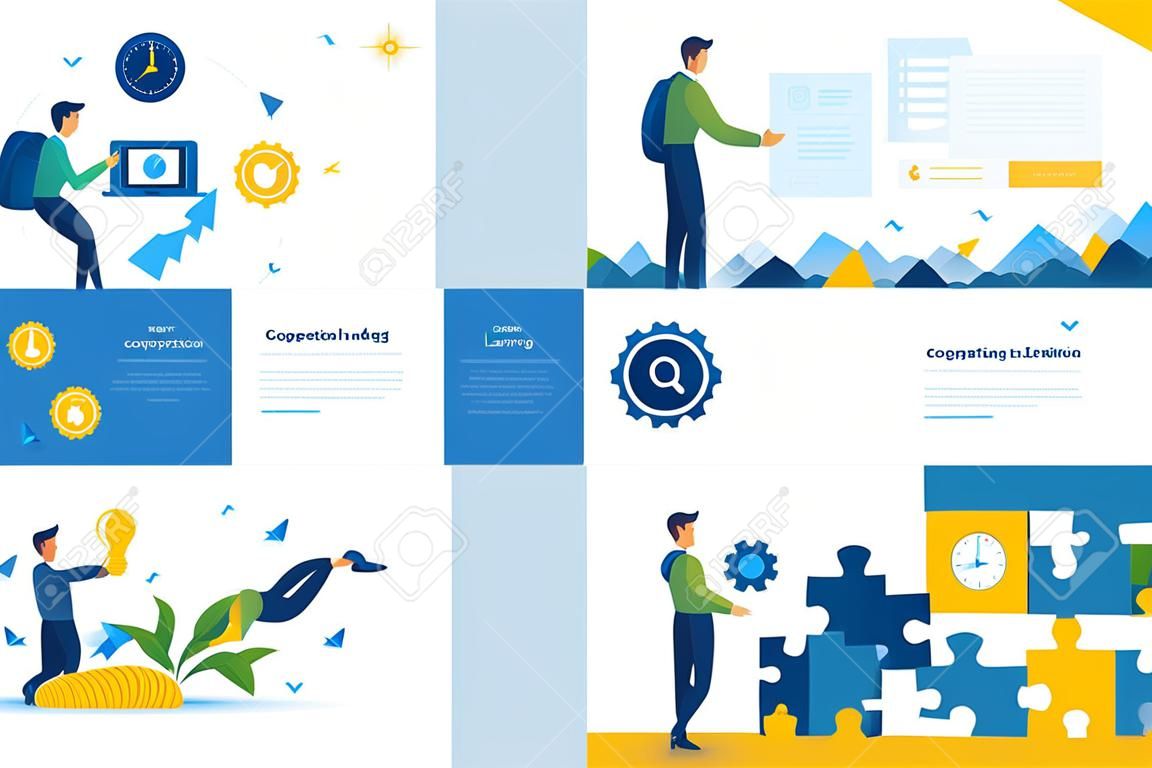 Set of landing pages on the topic of cooperation between companies. web design