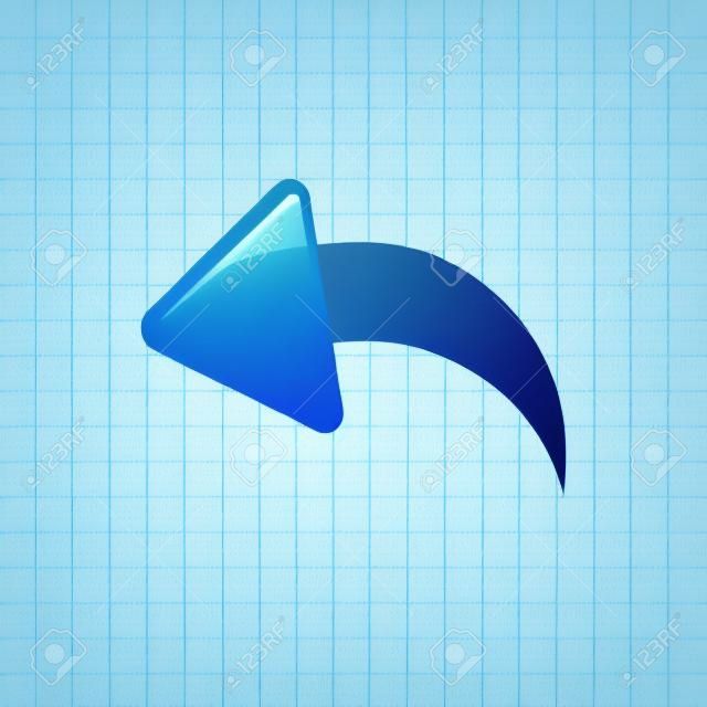 Curved Left Arrow vector icon isolated on transparent background, Curved Left Arrow transparency logo concept