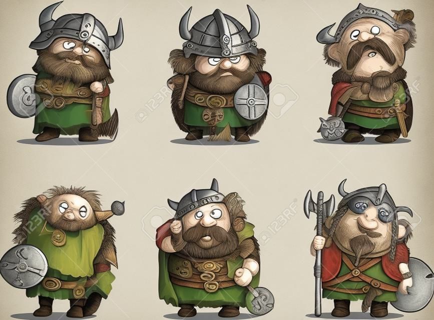 Cartoon Vikings Grappige tekenfilm.