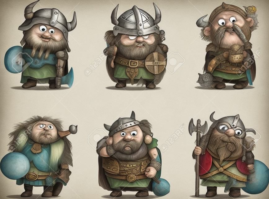 Vikings Cartoon drôle de bande dessinée.