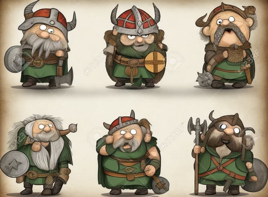 Vikingos de dibujos animados divertido de la historieta.