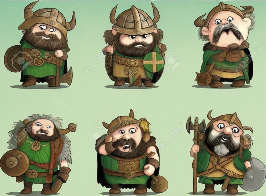 Vikingos de dibujos animados divertido de la historieta.