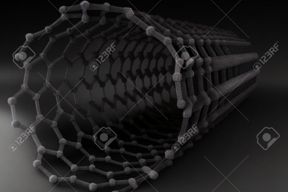 Nanotubi di carbonio - rendering 3D