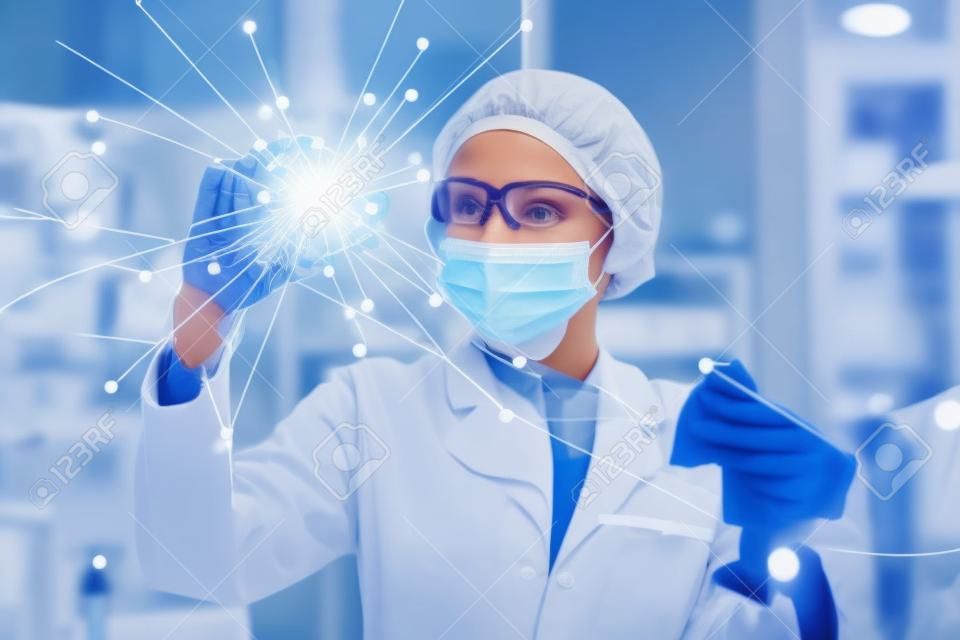 Young woman scientist in medical science concept